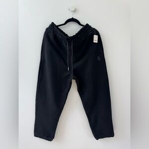 Black Joggers with Elastic Waistband and Tapered Ankle